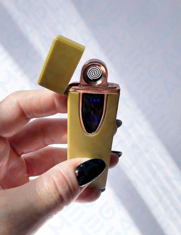 Зажигалка электронная с зарядкой от USB, желтая